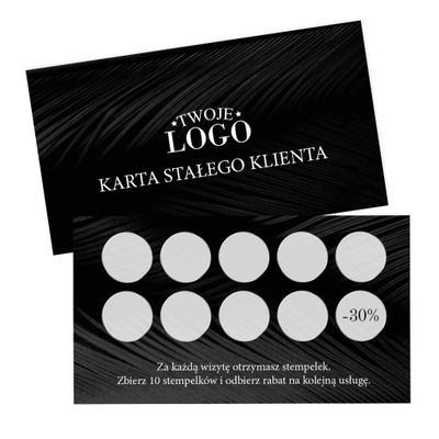 Karty klienta na stempelki pieczątki logo 2000