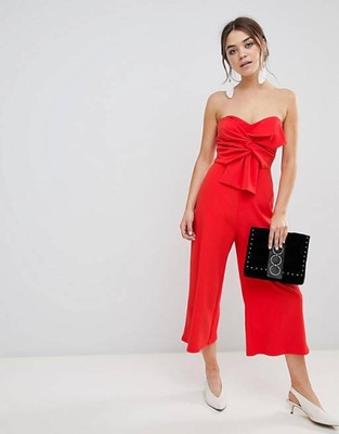 New Look Red Bow Jumpsuit Kombinezon 38 M