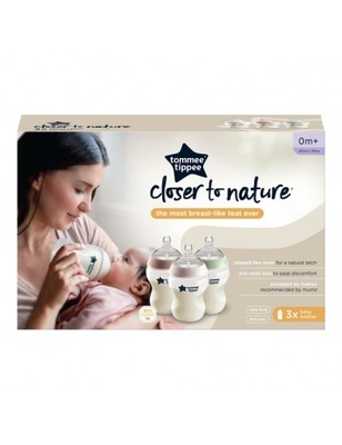 TOMMEE TIPPEE Butelki 3-kolor 3x260ml 0+m