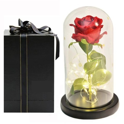 Wieczna Róża W Szkle Prezent na Walentynki LED