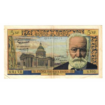 Francja, 5 Nouveaux Francs, Victor Hugo, 1963, S.1