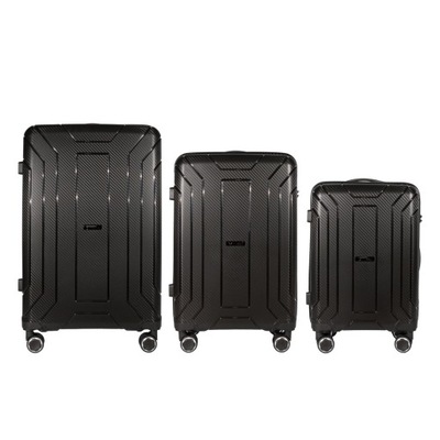Zestaw 3 walizki podróżne z Policarbo VEZZE Czarn