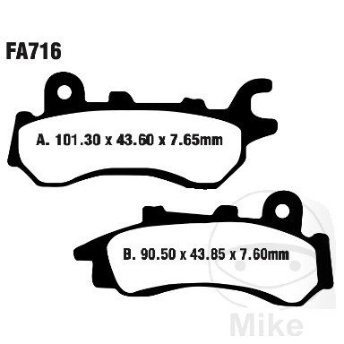 КОЛОДКИ ГАЛЬМІВНІ ПЕРЕДНЯ EBC FA716