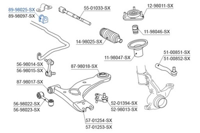 BUSHING STABILIZER TOYOTA AVENSIS 97-00 - milautoparts-fr.ukrlive.com