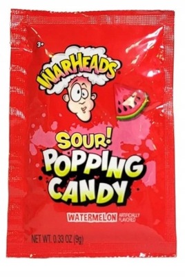 Strzelające Cukierki Kwaśne Arbuzowe Warheads Popping Candy Watermelon 9g