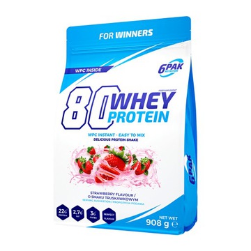 Białko 6Pak 80 Whey Protein 908 g truskawkowy wpc