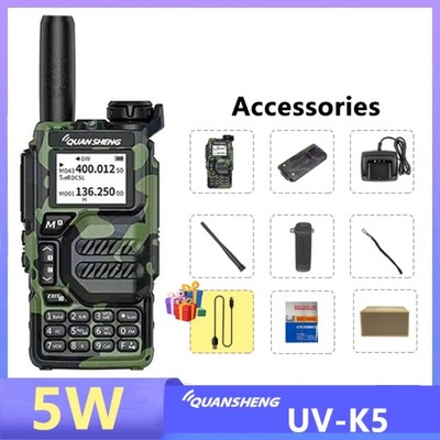 UV K5 Quansheng Walkie Talkie Kamuflaż Am Fm Radio dwukierunkowe Komutator