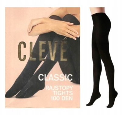Cleve Rajstopy Gładkie Kryjące 100 DEN Czarne rozmiar 3