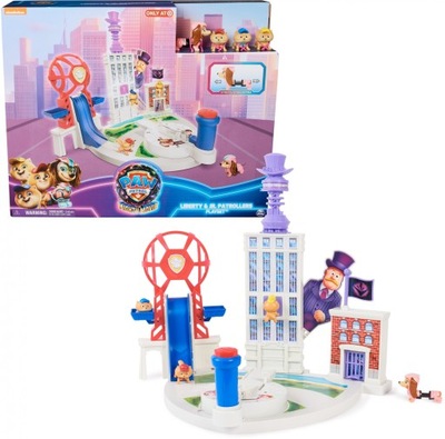 Psi Patrol MIGHTY MOVIE Wieża Baza Liberty Obrotowa Wyrzutnia + 4 Figurki