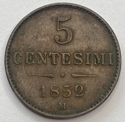 Lombardia-Wenecja 5 centesimi 1852 *434