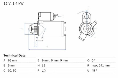 BOSCH ARRANCADOR BMW 1 F20 1 F21 2 F22 F87 3 F30 F80 3 F31 3 GRAN  