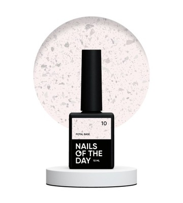 NAILSOFTHEDAY Potal base 10 – baza ze srebrnymi płatkami, 10 ml