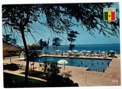 Pocztówka Senegal 1975 Dakar basen hotel