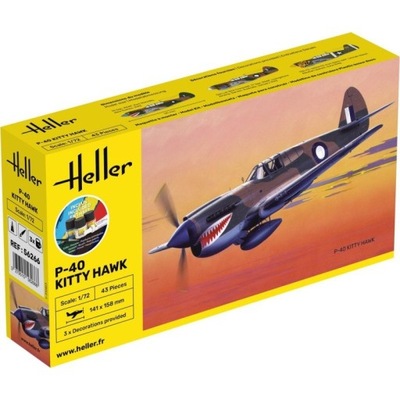 Heller 56266 Starter Kit - P-40 Kitty Hawk 1/72