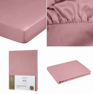 PRZEŚCIERADŁO SATYNOWE Z GUMKĄ NOVA3 160 X 200 X 30 CM PUDROWE