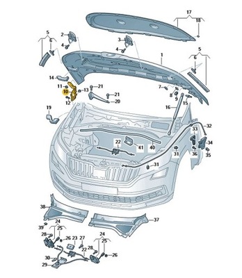 Петля крышки капот передней skoda kodiaq правый фото №1