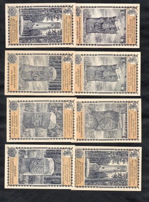 KOLEKCJA NIEMCY -- LEHESTEN -- 1921 rok, 8 sztuk (N34)