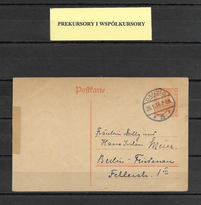 WMG - KARTKA POCZTOWA Z PREKURSOREM 1918