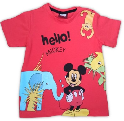 T-shirt koszulka Hello Mickey czerwony 92