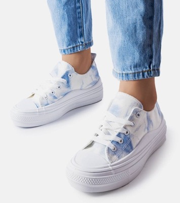 Biało-niebieskie trampki sneakersy HF241-6 37