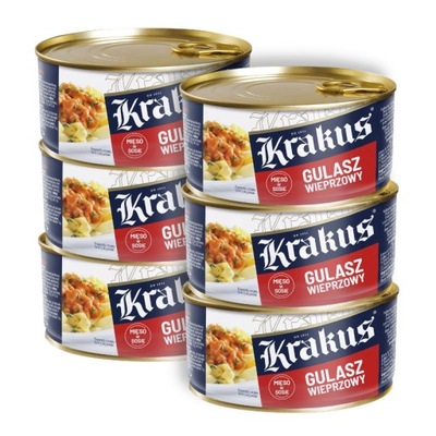 Konserwa Wieprzowa Gulasz Wieprzowy Krakus 300g x6