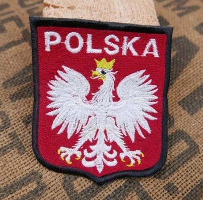 Polska Poland Godło Orzeł Naszywka Haftowana Czarn