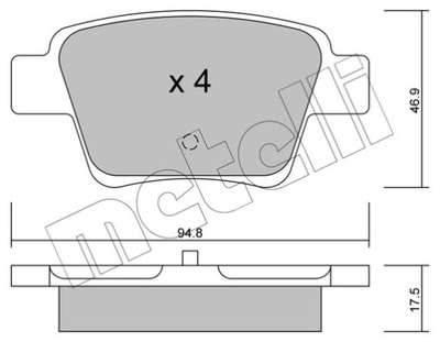 METELLI 22-0639-0 КОМПЛЕКТ КОЛОДОК ТОРМОЗНЫХ, HAMU