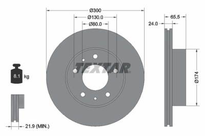 TEXTAR DISKU HAM. FIAT P. DUCATO 94- 02- 06- 18 300MM 