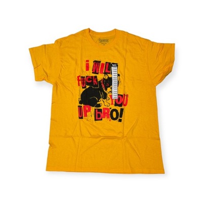 Koszulka T-shirt męski Spencer's żółty napisy L