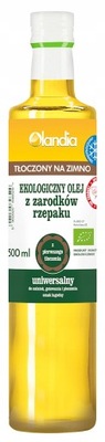 OLEJ Z ZARODKÓW RZEPAKU TŁOCZONY NA ZIMNO BIO 0,5L