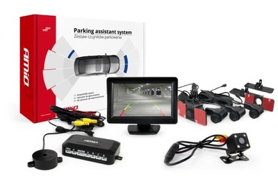 Zestaw czujników parkowania TFT01 4,3" z kamerą HD-315-LED 4 sensory czarne