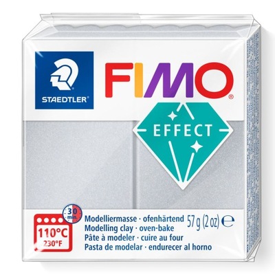 Kostka FIMO effect 57g, jasnosrebrny perłowy, masa