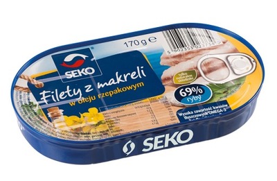 MAKRELA FILETY W OLEJU konserwa rybna Seko 170g