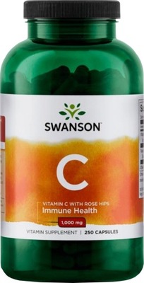 SWANSON WITAMINA C Z DZIKĄ RÓŻĄ 1000 MG 250K