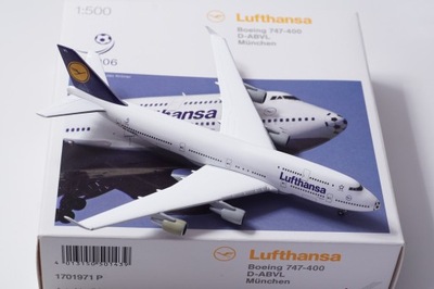 HERPA Boeing 747-400 Lufthansa skala 1:500