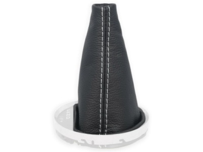 Mini cooper r56 r55 автоматическая коробка передач чехол переключения передач черная кожа белый нити фото №1