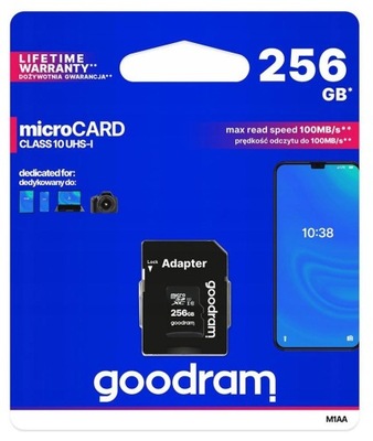 Karta Pamięci GOODRAM 256GB Micro SDXC +Adapter SD