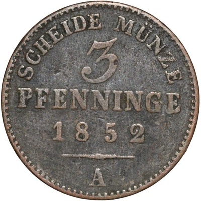 Prusy 3 pfenninge 1852 A