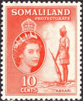 kol.bryt.Somaliland QEII 10 c.czysty *