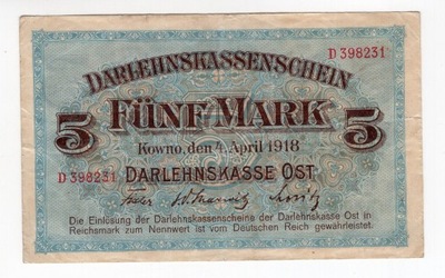 Ober Ost 5 marek 1918 D