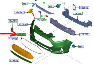 FRAME CHROMIZED BUMPER FORD B-MAX 2012-17 OE  