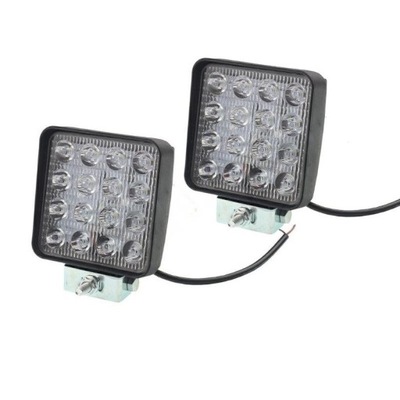 КОМПЛЕКТ ФАР LED (СВІТЛОДІОД) (СВІТЛОДІОД) 48W 16 LED (СВІТЛОДІОД) (СВІТЛОДІОД) 12V 24V 107X107X58 MM