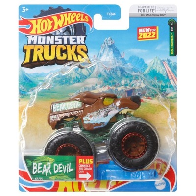 HOT WHEELS MONSTER TRUCKS BEAR DEVIL + WRAK FYJ44