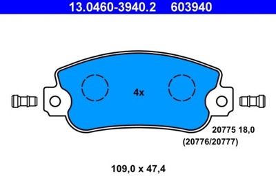 КОЛОДКИ ТОРМОЗНЫЕ FIAT ПЕРЕД 131/UNO/REGATA/RITMO 0,9-2,5 D 82-95 13.0460-39