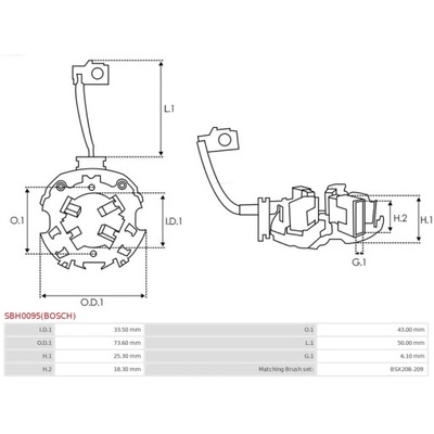 КРЕПЛЕНИЕ, ЩЕТКИ КАРБОН AS-PL SBH0095(BOSCH)