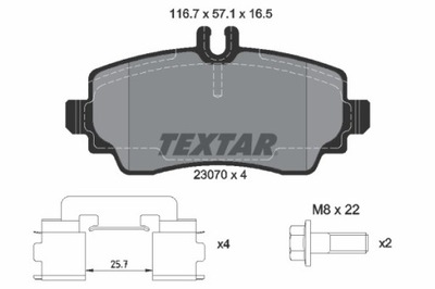 ZAPATAS DE FRENADO DB PARTE DELANTERA W168 A-KLASA 2307004  