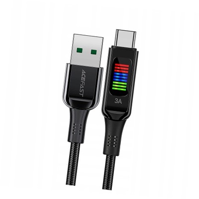 Kabel Acefast C7-04 USB-A USB-C 60W 1.2m z wyświetlaczem czarny