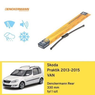 WIPER BLADE ON REAR FOR SKODA PRAKTIK VAN (2013-2015) DENCKERMANN  