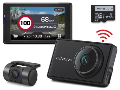 ВИДЕОРЕГИСТРАТОР FINEVU GX7000 WI-FI /32GB 2.5K QHD+FHD GPS ЭКРАН IPS FOTORADARY фото