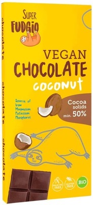 Czekolada Kokosowa Wegańska Bezglutenowa BIO VEGE Chocolate Coconut Fudgio